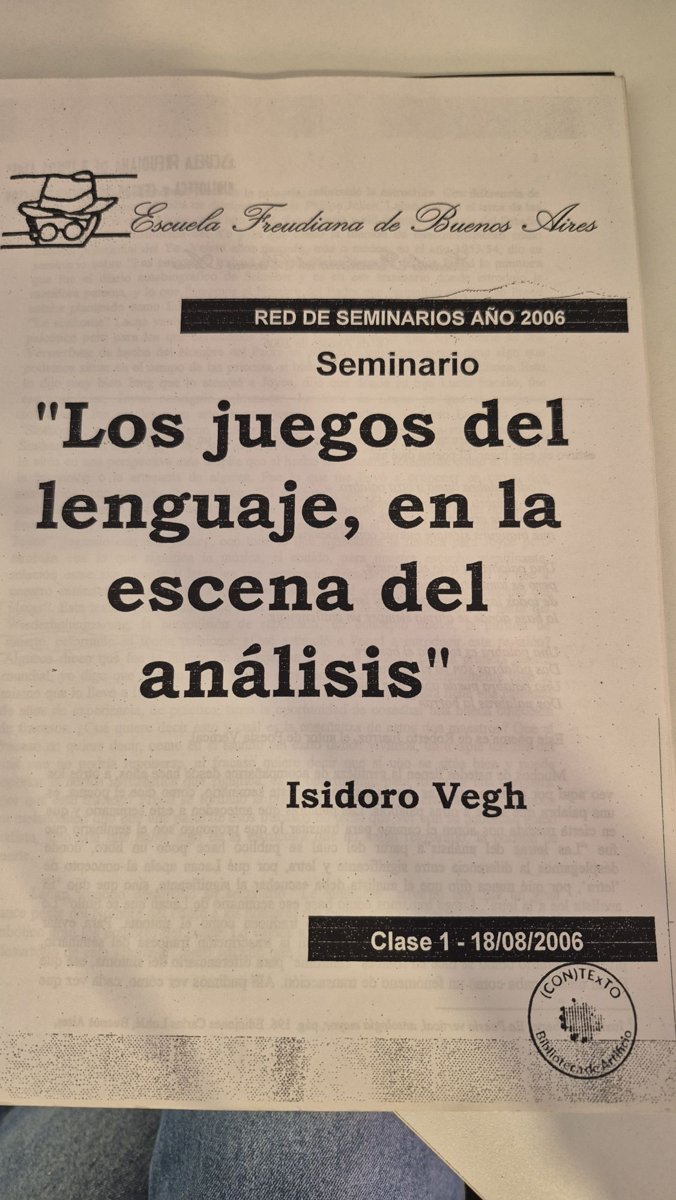 Los juegos del lenguaje, en la escena del análisis. [Seminario]