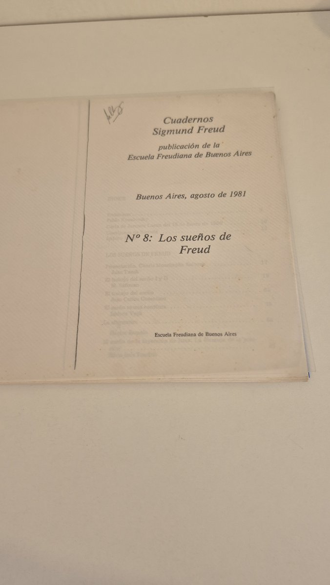 Cuadernos Sigmund Freud. N°8: los sueños de Freud.