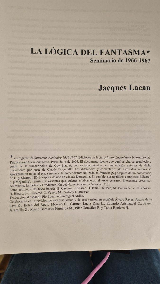 Seminario 14. La logica del fantasma