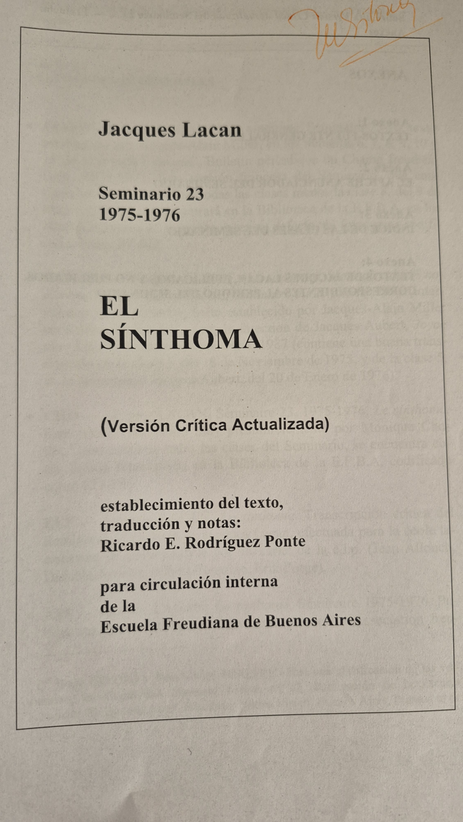 Seminario 23. El sinthoma