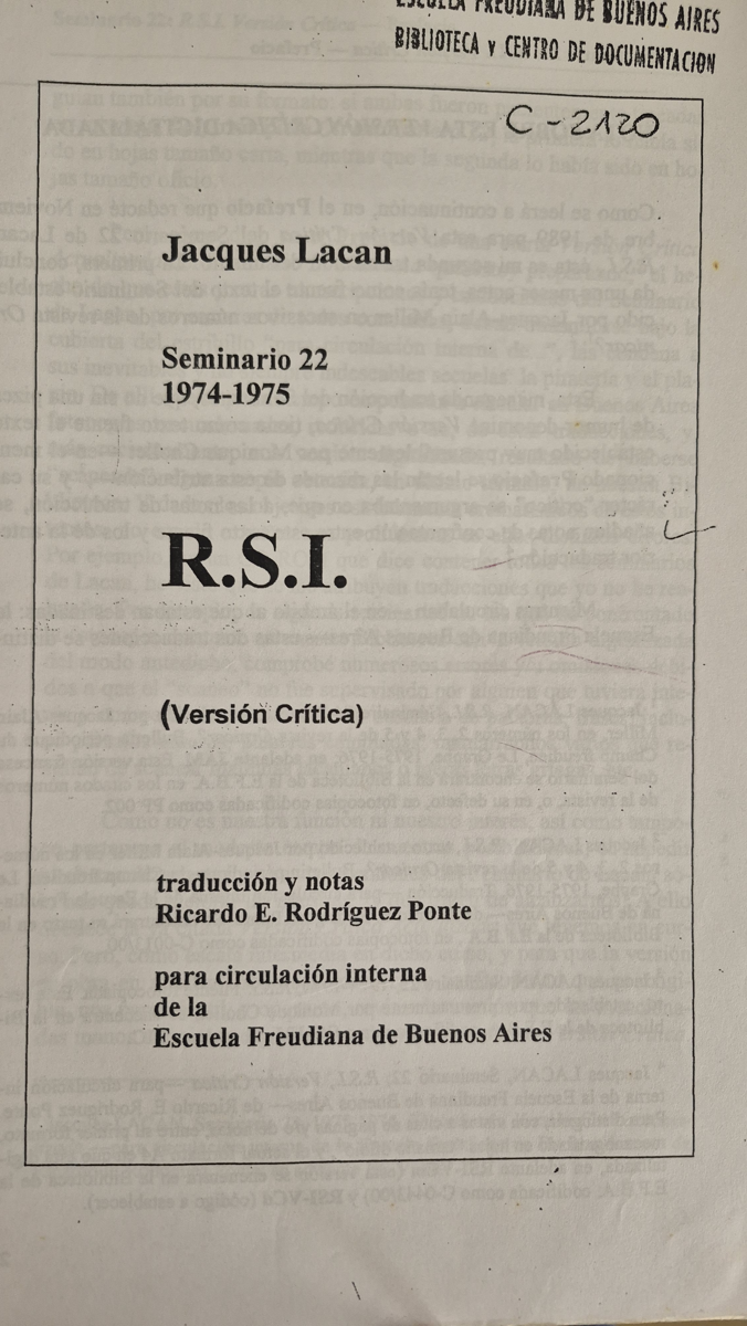 Seminario 22.R.S.I