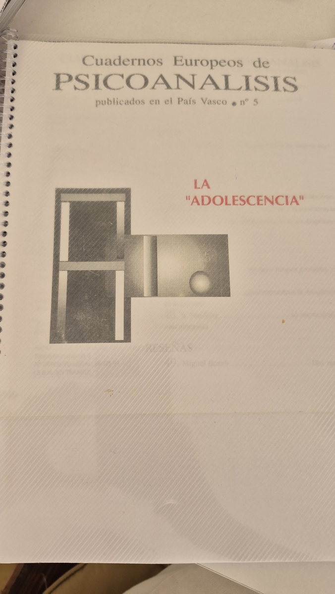 Cuadernos Europeos de Psicoanálisis (publicados en el País Vasco) N° 5: La adolescencia (fotocopia)