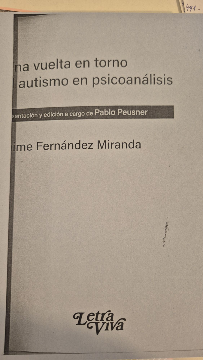 Una vuelta en torno al autismo en psicoanálisis (fotocopia)